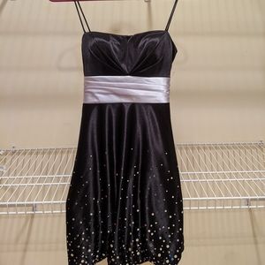Juniors Black and Silver Formal Dress